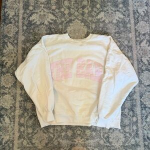 The Bar Sweatshirt - White & Pink - Size XL